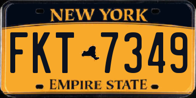 NY license plate FKT7349