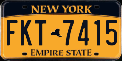 NY license plate FKT7415