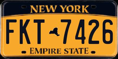 NY license plate FKT7426