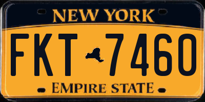 NY license plate FKT7460