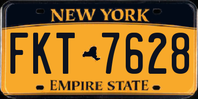 NY license plate FKT7628