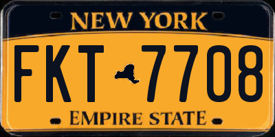NY license plate FKT7708