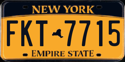 NY license plate FKT7715
