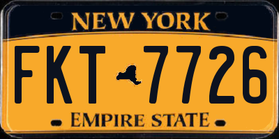 NY license plate FKT7726