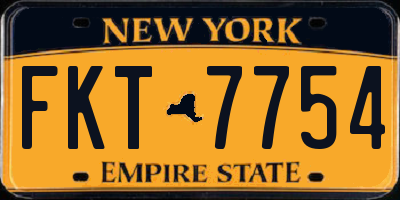 NY license plate FKT7754