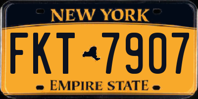 NY license plate FKT7907