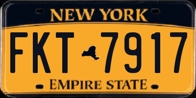 NY license plate FKT7917