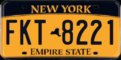 NY license plate FKT8221