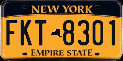 NY license plate FKT8301