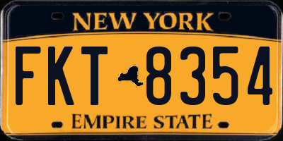 NY license plate FKT8354
