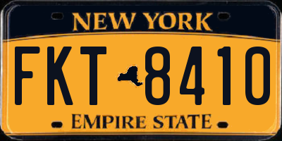 NY license plate FKT8410