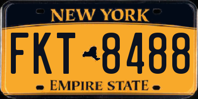 NY license plate FKT8488