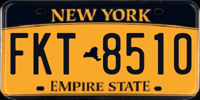 NY license plate FKT8510