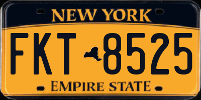 NY license plate FKT8525