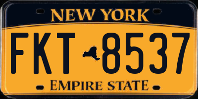 NY license plate FKT8537