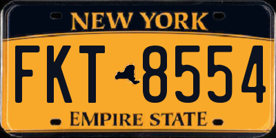 NY license plate FKT8554