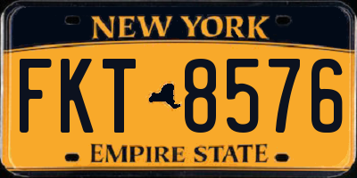 NY license plate FKT8576