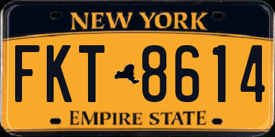NY license plate FKT8614