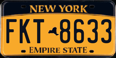 NY license plate FKT8633