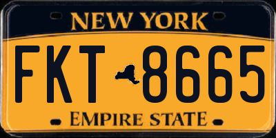 NY license plate FKT8665