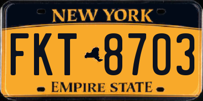 NY license plate FKT8703