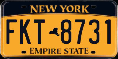 NY license plate FKT8731