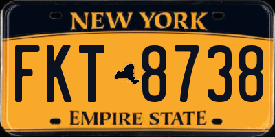 NY license plate FKT8738