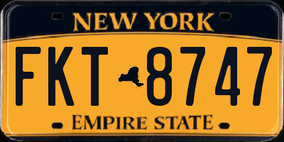 NY license plate FKT8747