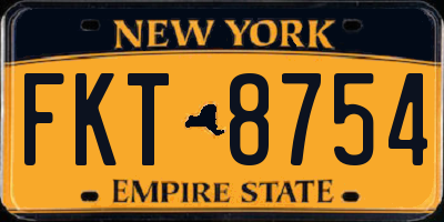 NY license plate FKT8754