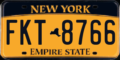 NY license plate FKT8766