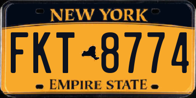 NY license plate FKT8774