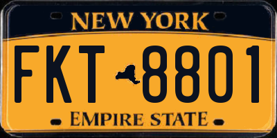 NY license plate FKT8801