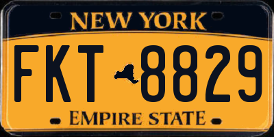 NY license plate FKT8829