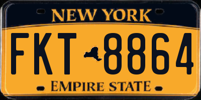 NY license plate FKT8864