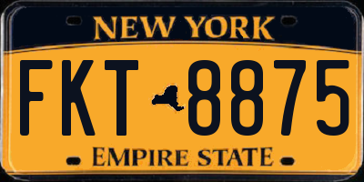 NY license plate FKT8875