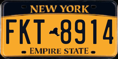 NY license plate FKT8914