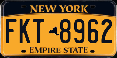 NY license plate FKT8962