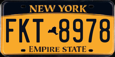 NY license plate FKT8978