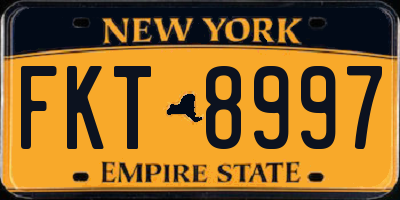 NY license plate FKT8997