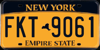 NY license plate FKT9061