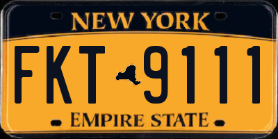 NY license plate FKT9111