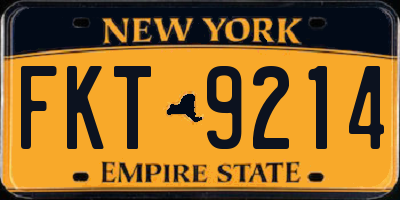 NY license plate FKT9214