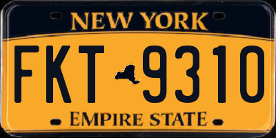 NY license plate FKT9310