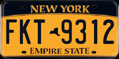 NY license plate FKT9312