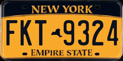 NY license plate FKT9324
