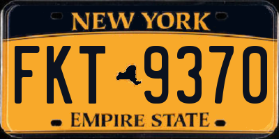 NY license plate FKT9370