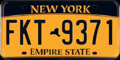 NY license plate FKT9371