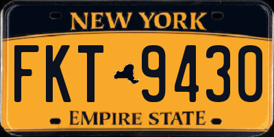 NY license plate FKT9430