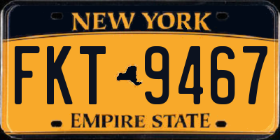 NY license plate FKT9467
