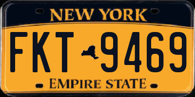 NY license plate FKT9469